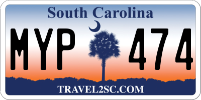 SC license plate MYP474