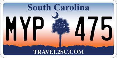 SC license plate MYP475