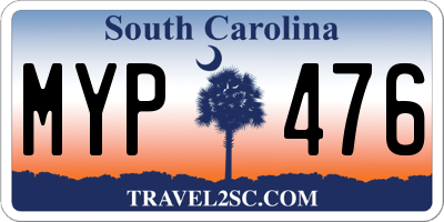 SC license plate MYP476