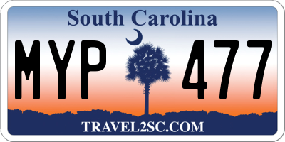 SC license plate MYP477