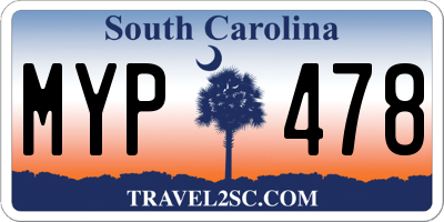 SC license plate MYP478