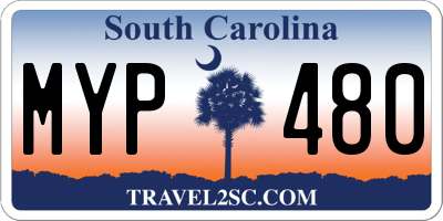 SC license plate MYP480