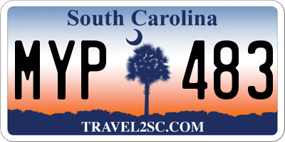 SC license plate MYP483