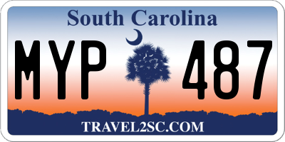 SC license plate MYP487
