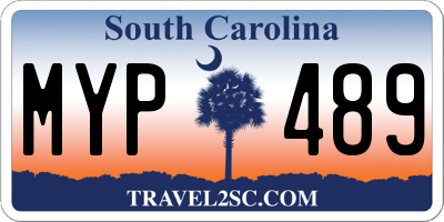 SC license plate MYP489