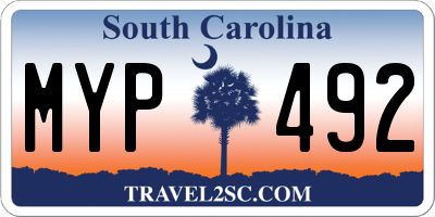 SC license plate MYP492
