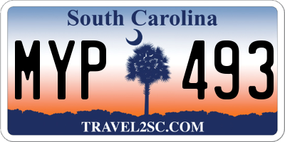 SC license plate MYP493