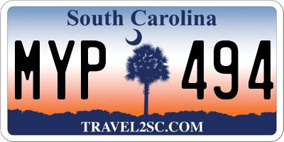 SC license plate MYP494