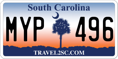 SC license plate MYP496