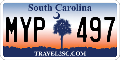 SC license plate MYP497