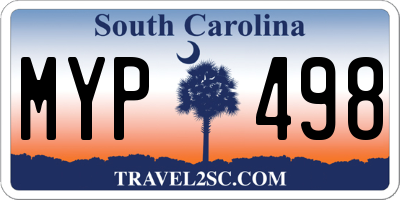 SC license plate MYP498