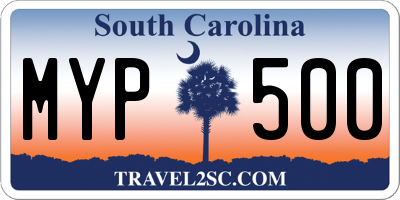 SC license plate MYP500