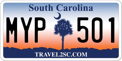 SC license plate MYP501