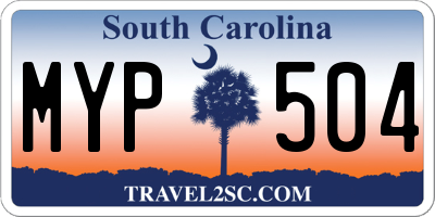 SC license plate MYP504