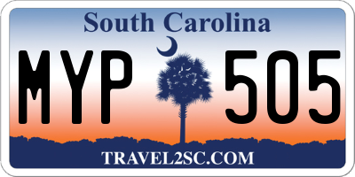 SC license plate MYP505