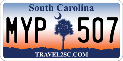 SC license plate MYP507