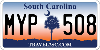 SC license plate MYP508