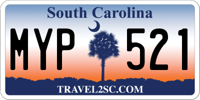 SC license plate MYP521