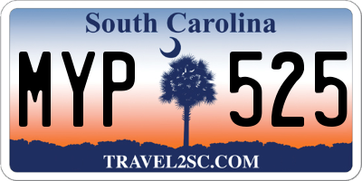 SC license plate MYP525