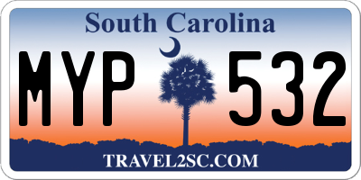 SC license plate MYP532