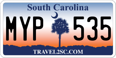 SC license plate MYP535