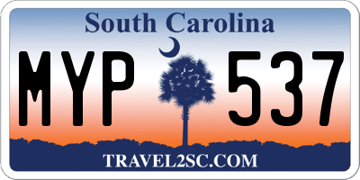 SC license plate MYP537