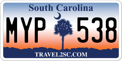 SC license plate MYP538