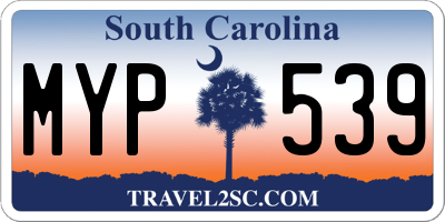 SC license plate MYP539