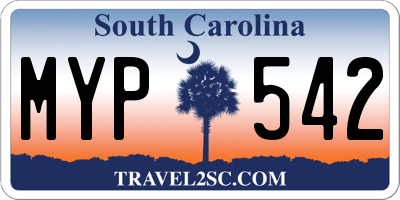 SC license plate MYP542