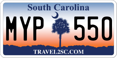 SC license plate MYP550