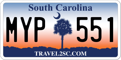 SC license plate MYP551