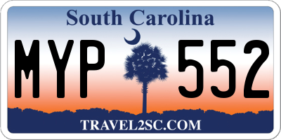 SC license plate MYP552
