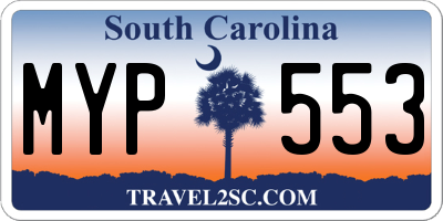 SC license plate MYP553