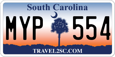 SC license plate MYP554