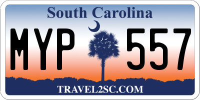 SC license plate MYP557