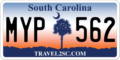 SC license plate MYP562