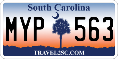 SC license plate MYP563