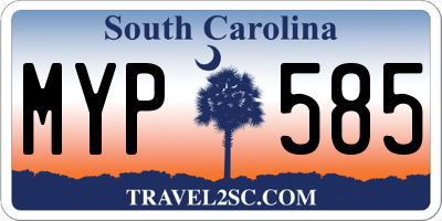 SC license plate MYP585