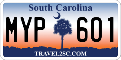 SC license plate MYP601