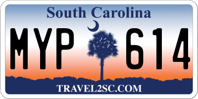 SC license plate MYP614