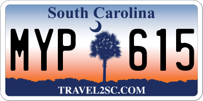 SC license plate MYP615