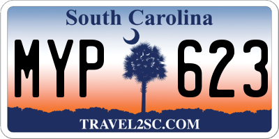 SC license plate MYP623