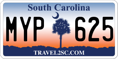 SC license plate MYP625