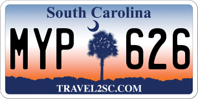 SC license plate MYP626