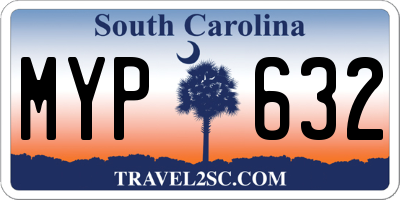 SC license plate MYP632