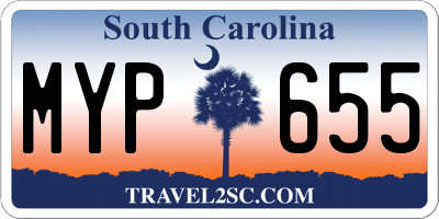 SC license plate MYP655