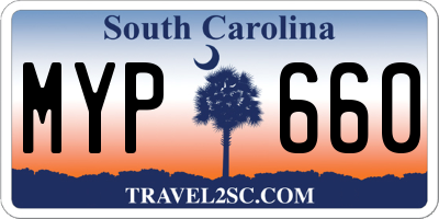 SC license plate MYP660