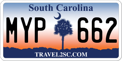 SC license plate MYP662