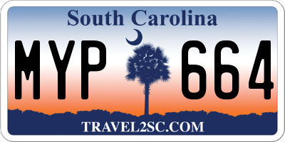 SC license plate MYP664