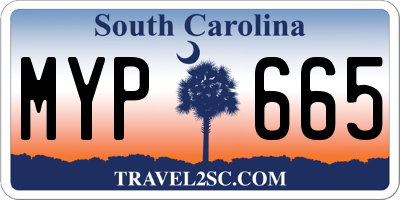 SC license plate MYP665